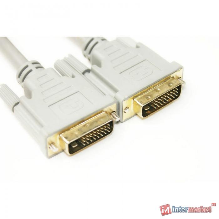 Видео кабель PowerPlant DVI-D 24M-24M, 1.5m, Double ferrites